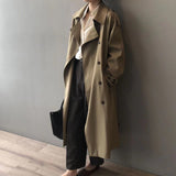 Damen Langer Wasserdichter Trenchcoat | Reverskragen – Khaki