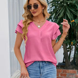 Pauline™ Bluse mit gestuften Ärmeln und Frontfalte – Rosa