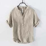 Everett - Kurzarmhemd mit Knopfleiste – Beige