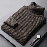 Morteza – Klassischer Rollkragen Pullover – Braun