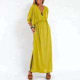 Mariah - Klassisches Maxi-Kleid – Gelb (Fast ausverkauft)