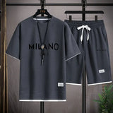 Milano Italy™ Set mit Street Stil und Minimal Print – Dunkelgrau