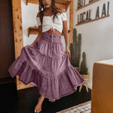 Belle Prairie™ Jeansrock Mit Fließenden Stufenlagen Im Used-Look – Lila