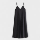 Long Slip Dress – Schwarz