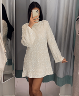 Adank - Kleid mit Fliege – Weiß