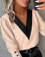 Agnoa - Bluse mit geknöpften Gigoärmeln – Beige