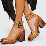 Eleanor | Orthopädische Vintage-Heels mit Knöchelriemen – Aprikose