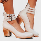 Eleanor | Orthopädische Vintage-Heels mit Knöchelriemen – Beige