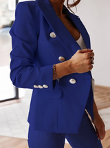 Lyla | Figurbetont Anzug Zweiteiliges Set – Blau