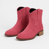 Linde | Wildleder Westernstiefel – Rosa