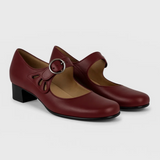 Jane | Ledersandalen mit Verschluss – Rot