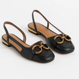 Novara | Slingback Flache Schuhe – Schwarz