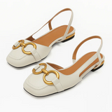 Novara | Slingback Flache Schuhe – Weiß