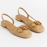 Novara | Slingback Flache Schuhe – Beige