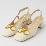 Novara | Slingback offene Absätze – Weiß