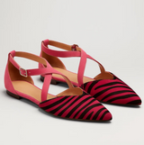 Zebra Chic Ballerina – Dunkelrosa/Schwarz