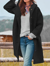 Bellavento – übergrobe bouclé-jacke mit knopfverschluss – Schwarz