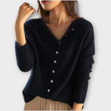 Mira | Asymmetrischer Cardigan für stilvolle Layering-Looks – Dunkelblau