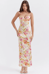 Amelia | Charming Floral Dress – Geblümtes Rosa
