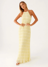 Juliana | Neckholder Transparent Maxikleid – Gelb