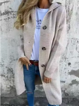 Giselle | Langer Cardigan – Beige