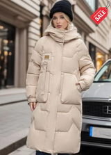 Quinn | verlängerte puffjacke – Beige