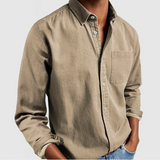 Herren Langarm Bluse – Beige