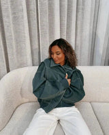 Birte – übergrobe tonjacke – Grün