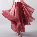 Zinnia | A-Linien Elastischer Bund Rock – Dunkelrosa
