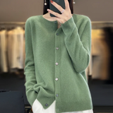 Hannah | Merinowolle Cardigans – Grün