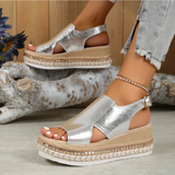 Sophie – Orthopädische Sommersandalen für ganztägige Unterstützung – Silber