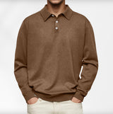 Carl | Langarm-Poloshirt für Herren – Braun