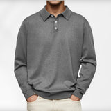 Carl | Langarm-Poloshirt für Herren – Grau