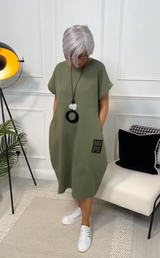 Zuzanna | Luftiges Sommerkleid mit Rundhalsausschnitt – Grün