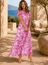 Zuri | Fließendes, schmeichelndes Kleid – Rosa