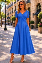 Helena | Elegantes A-Linien Midikleid – Blau