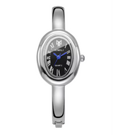 Valerie | Elegante Spangenuhr für Damen – Silber / Schwarz