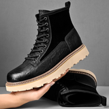 Schwarze Herrenstiefel mit modernem Outdoor-Stil – Schwarz