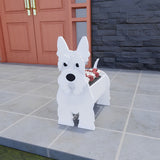 Scottish Terrier Pflanztopf – Weiß