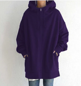 Hoodie mit Reißverschluss für Herbst und Winter – Dunkellila
