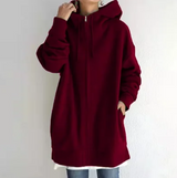 Hoodie Damen Oversize Kapuzenpullover | Lässig & Bequem – Dunkelrot