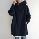 Hoodie mit Reißverschluss für Herbst und Winter – Dunkelblau