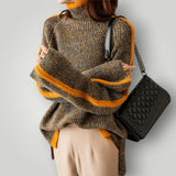 Damenpullover | Norweger-Muster mit gerader Passform – Braun