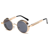 Juno | Vintage Steampunk-Sonnenbrille – Gold / Schwarz