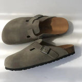Premium unisex leder boston sandalen: stil und qualität in einem – DonkerGray