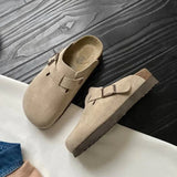 Alex - Orthopädische Unisex-Clogs aus Wildleder mit Korkfußbett – Brau