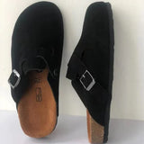 Zella - Unisex-Sandalen aus Leder im Boston-Stil – Schwarz-Braun