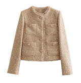 Ninobelli | Schicker Tweed-Mantel – Khaki