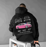 Der überdimensionale Racing Hoodie – Schwarz