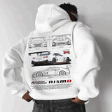 Der überdimensionale Racing Hoodie – Weiß C